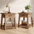 Side Table With Drawer, 2 -tier Wooden End Table With Shelf Storage(set Of 2)
