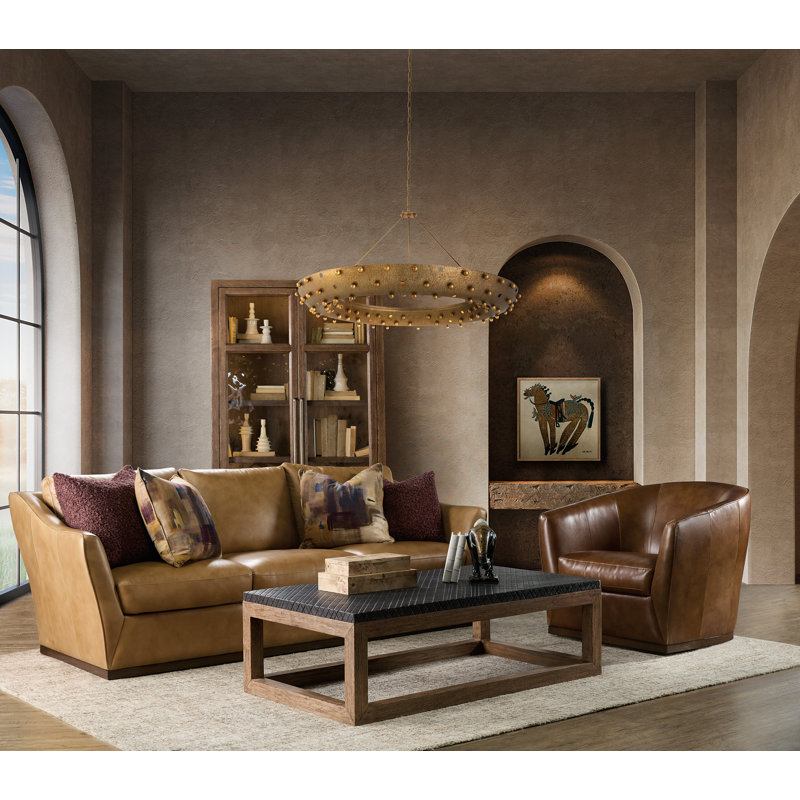 Fairfax Swivel Barrel Chair, Light Brown