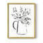 «Sketchy Bouquet I», reproduction encadrée - bois massif-1200588826