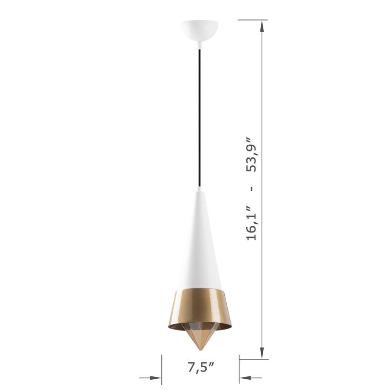 Metal Body Adjustable Height Single Pendant