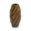 Vase en bois spiralé en bois de manguier brun foncé