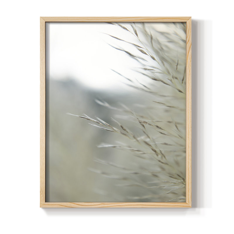 Reproduction encadrée d'herbes subtiles - bois massif, Naturel, H 11 po x l 9 po
