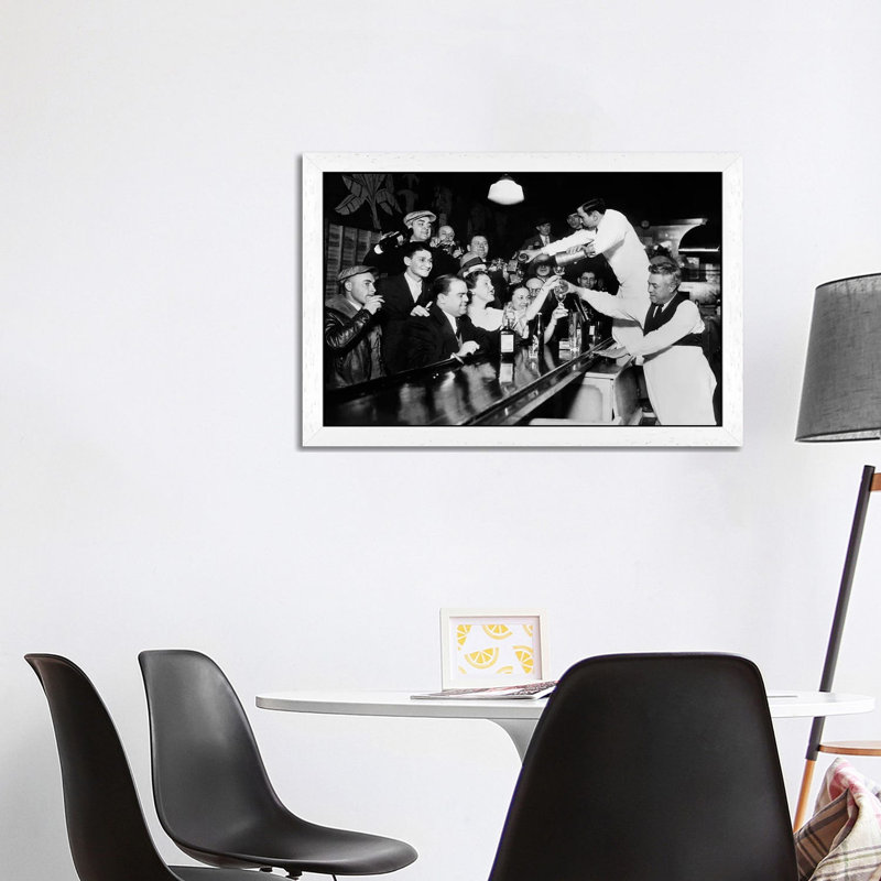 End Of The Prohibition Party - Print on Canvas, 101.6 cm H x 66.04 cm W, White Framed