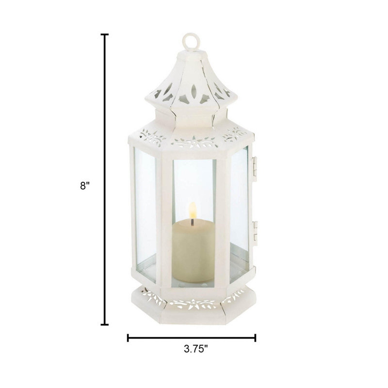 Petite lanterne victorienne à bougie | Décoration rétro en fer blanc