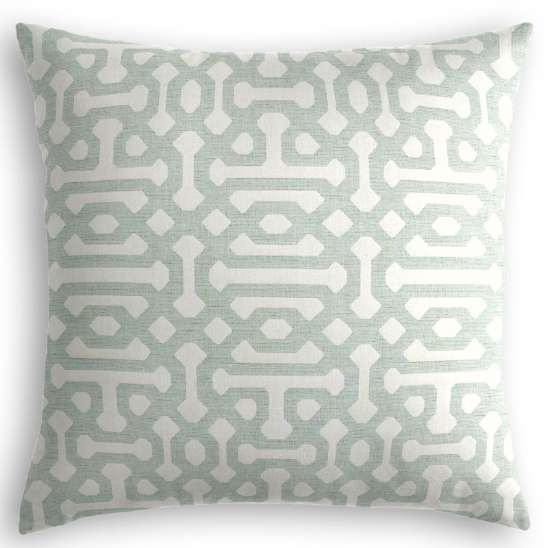 Trellis Square Pillow Cover & Insert, 16" x 16", Mist