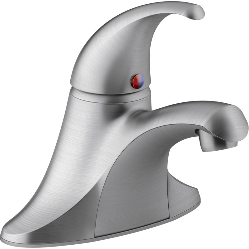 Robinet de lavabo de salle de bain à poignée simple Kohler Coralais avec drain escamotable en métal et tige relevable, ensemble de projets