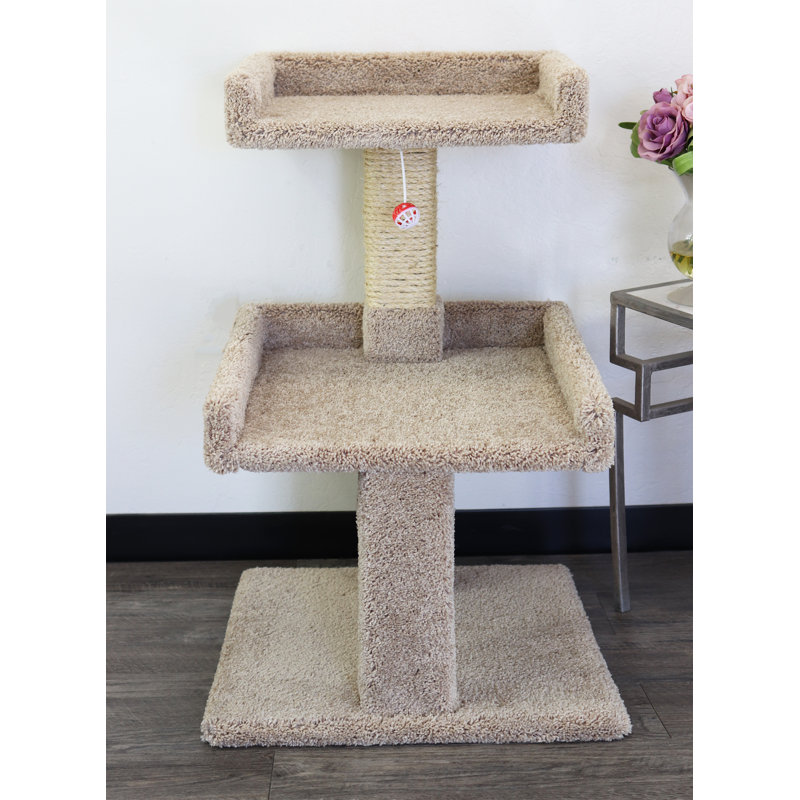 Beige Sisal 34'' Cat Tree with Perches