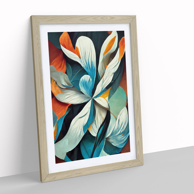 Flowers - Framed Print, 34cm H x 25cm W x 2cm D, Oak