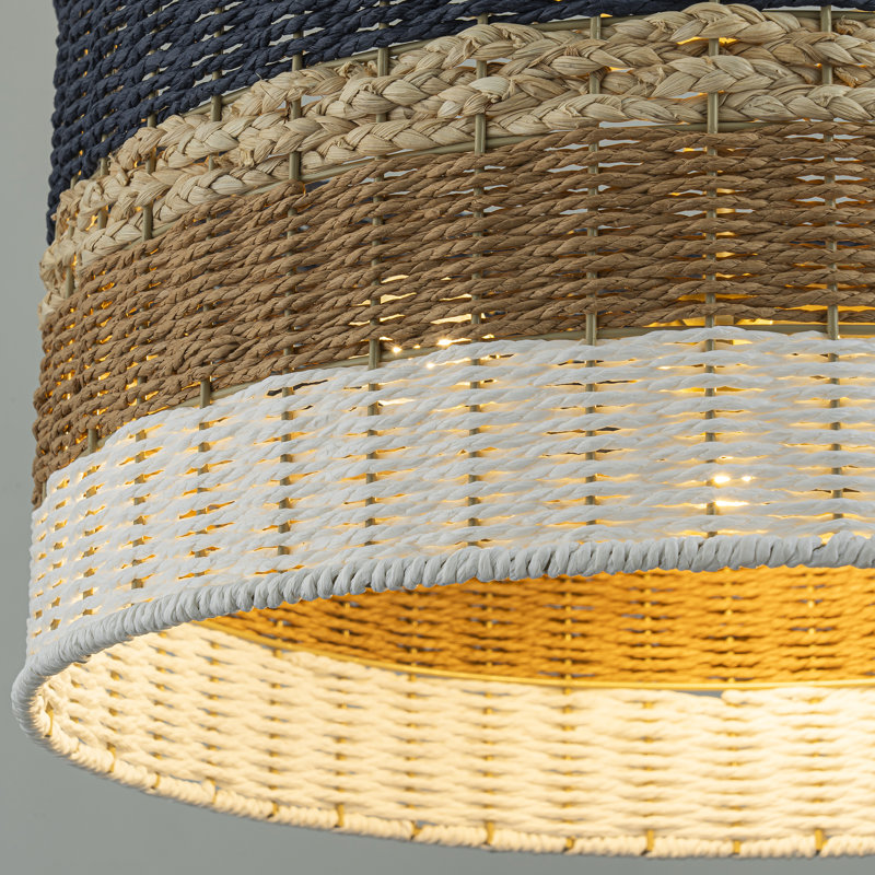 Dylan 3-Light Multicolor Rope Drum Pendant