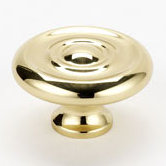 Poignée champignon, Laiton poli, H 0,875 po x l 1 po x P 0,5625 po