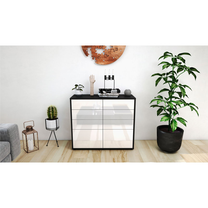 Ravenwood 92cm Sideboard, Anthracite/High-gloss white