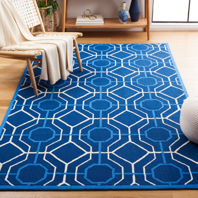 Tapis bleu marine crocheté à la main Naya