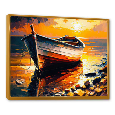 Bateau sur le rivage II - reproduction sur toile