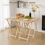 Ensemble de 4 plateaux de télévision pliables, ensemble de 4 plateaux de télévision, table d'appoint en bois massif pour manger au canapé, table de collation pliable pour les petits espaces, assemblage facile, L 19 po x l 14,5 po x H 26 po