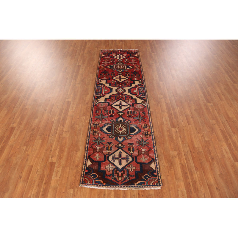 Tapis de couloir traditionnel en laine rétro 3 x 10