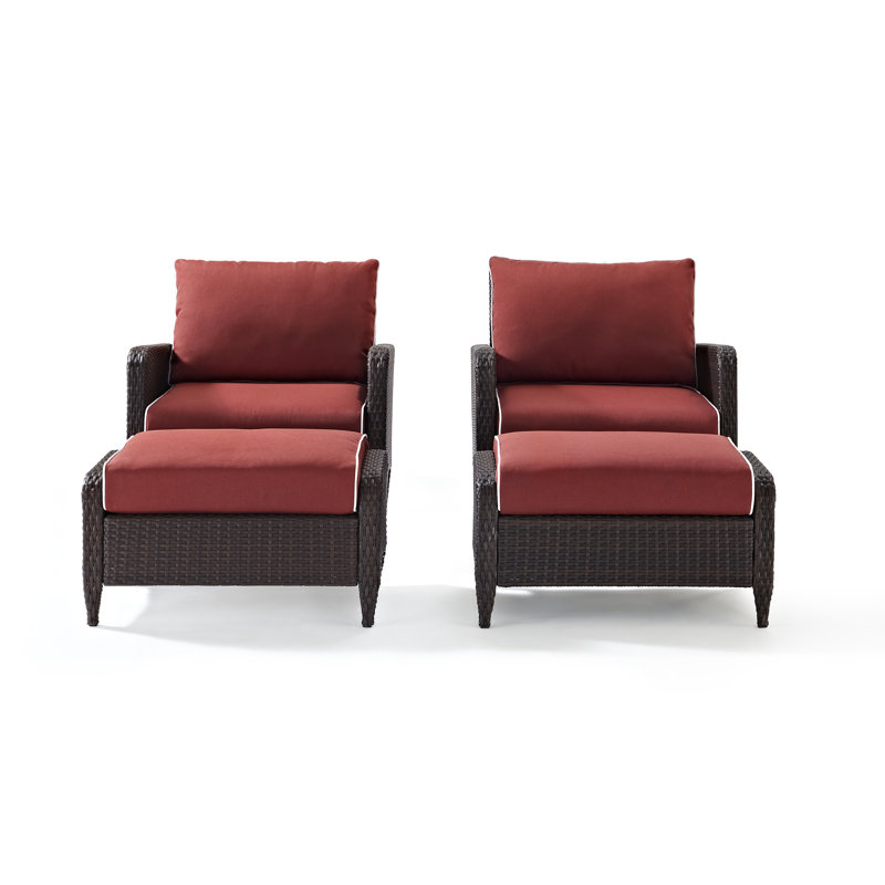 Mosca 2 - Person Patio Conversation Set with Cushions, Sangria