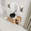 Meuble-lavabo mural 36 po avec lavabo d'art en céramique et tablettes de rangement, porte à fermeture en douceur, emballage KD, contreplaqué-1379535283
