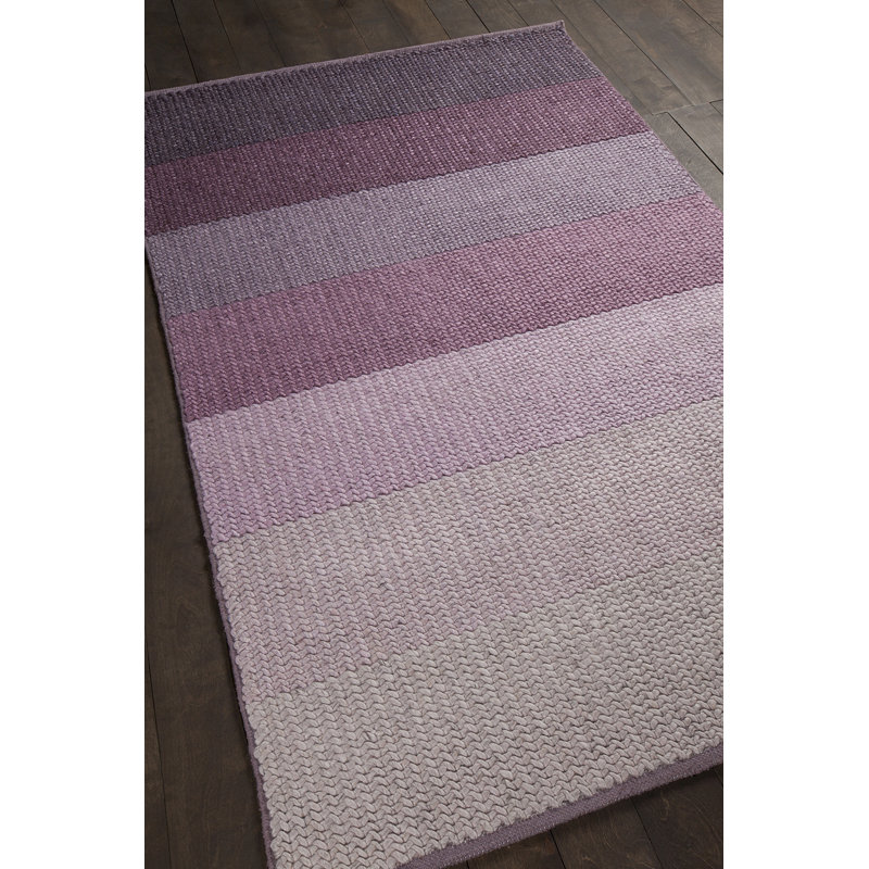 Bidan Wool Striped Area Rug in Purple, 5' x 7'6"