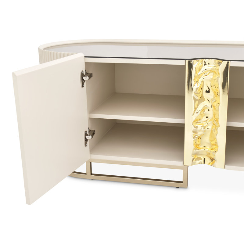 Lisbon Media Console, Matte Cream