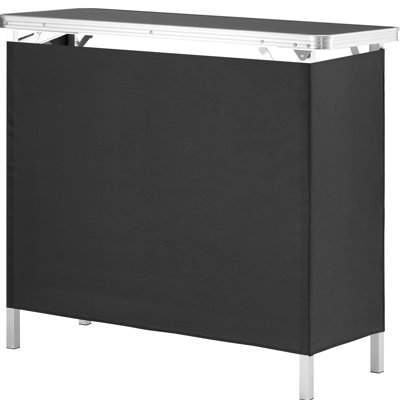 Folding Trade Show Stand With Carrying Case And Storage Shelf - Indoor Outdoor Use, Aluminum Alloy Build, Black Finish Portable Exhibition Table For Party Foldable, Includes Skirt, Design