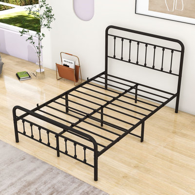 Assunta Metal Platform Bed with Headboard