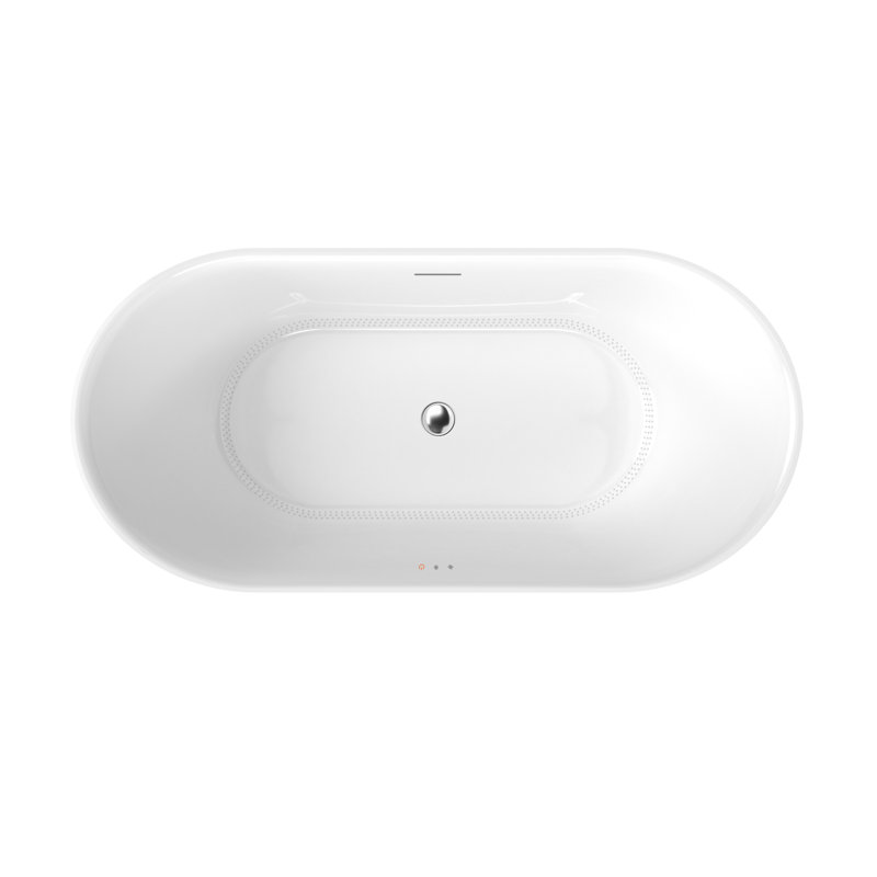 Royce 67" Glossy White Freestanding Acrylic Soaking Bathtub