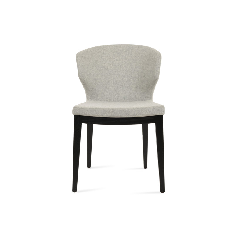 Amed Plus Wood Chair, Wenge, Silver Wool