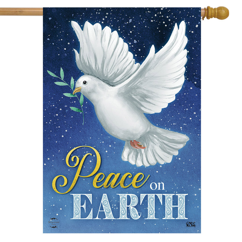 Drapeau de la maison de Noël Peace on Earth Dove