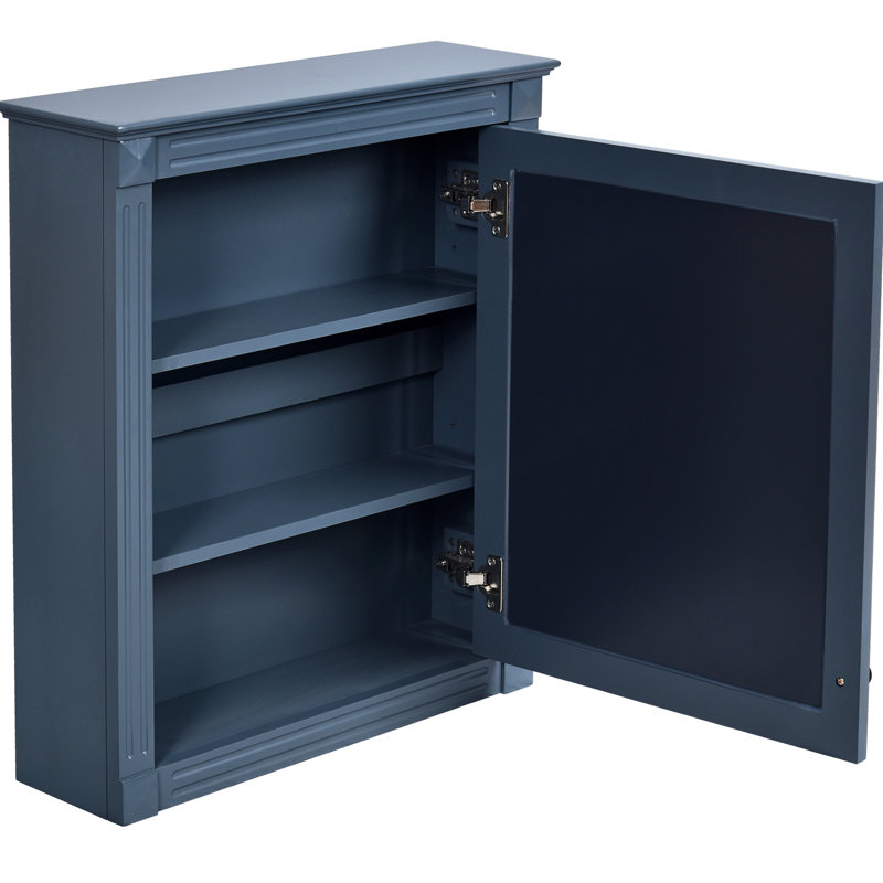 Armoire de rangement de salle de bain moderne 24 po x 27 po, fixation murale, miroir, tablettes réglables, économiseur d'espace, armoire de rangement pour articles de bain avec tablette et épargne, style salle de bain