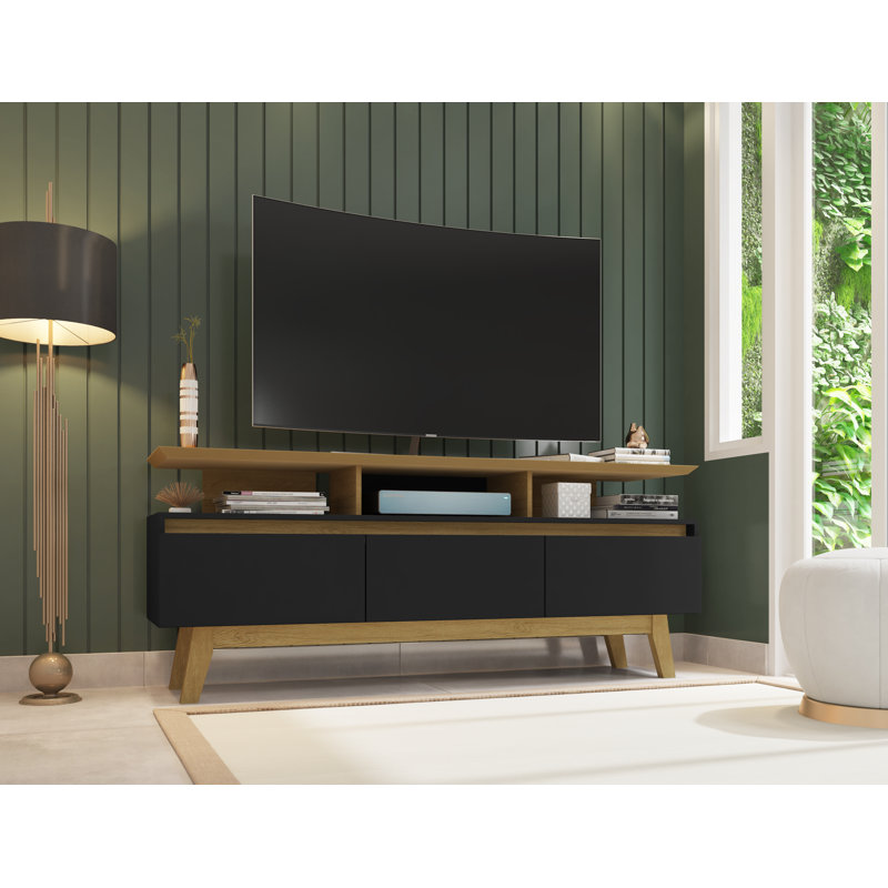 Mapleton TV Stand for TVs up to 70", Black/Cinnamon