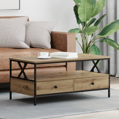 Coffee Table with Drawer Engineered wood Modern Living Room Table