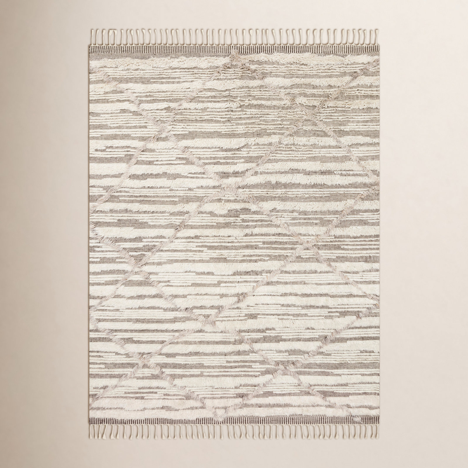 Benjamin Handmade Ivory/Taupe Rug, Rectangle 5'6" x 8'6"