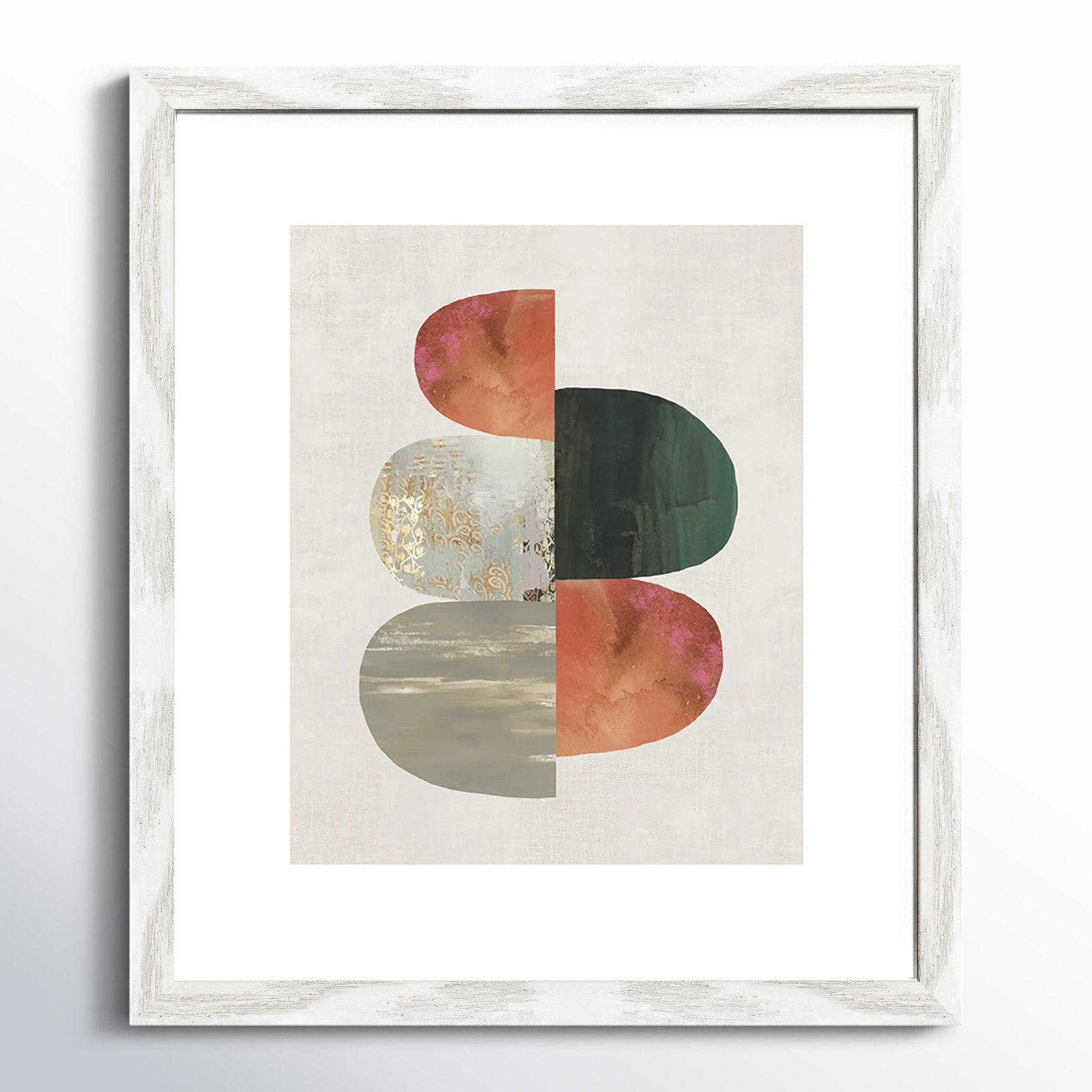 Evolving Energy II by Tom Reeves - Print, 15" H x 13" W, Framed Print, White Wood