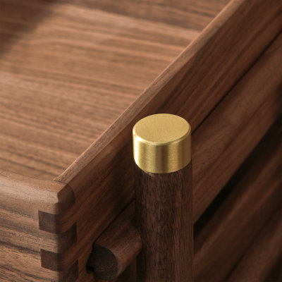 Black Walnut Wooden Sliding Desk Organizer, 3-Tier Pull Out Desktop Storage for Pantry Bathroom Kitchen.