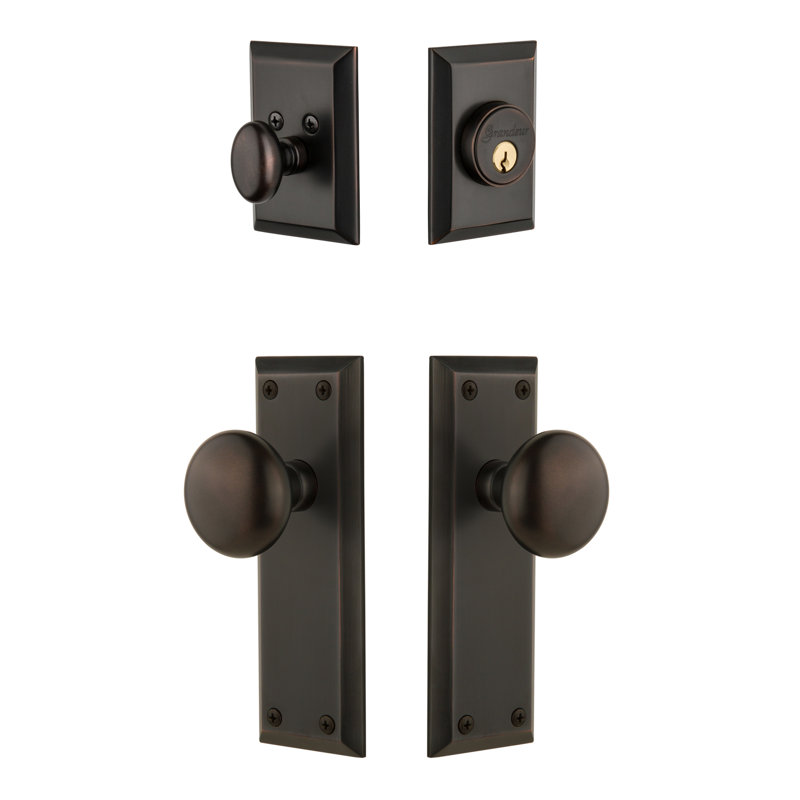 Fifth Avenue Complete Entry Knob Set with Deadbolt, Timeless Bronze