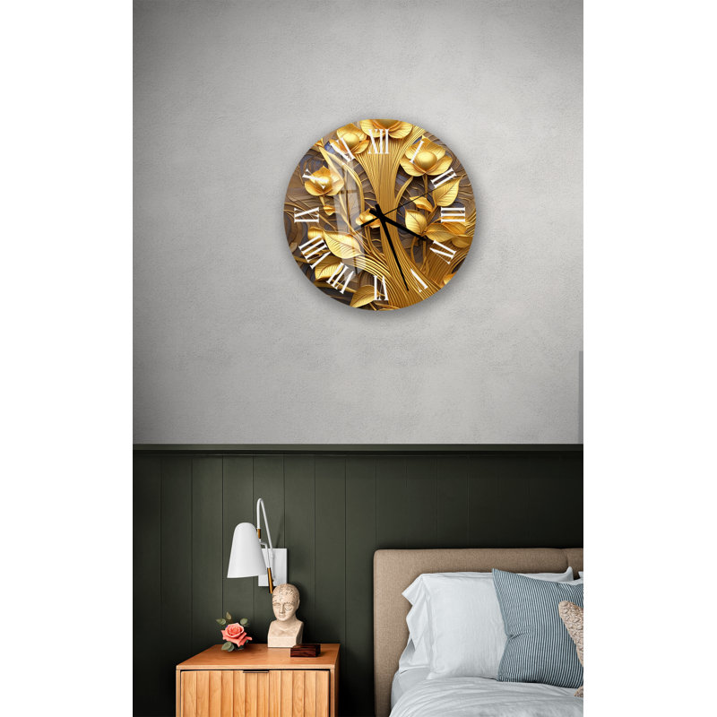 Horloge murale en verre trempé Luxe, Blanc