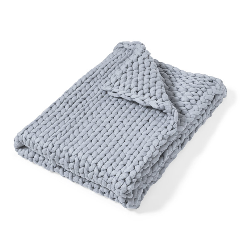 Donna Sharp Chunky Knit Blue Woven Throw, Blue