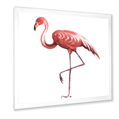 Flamant rose sur une patte - reproduction sur toile
