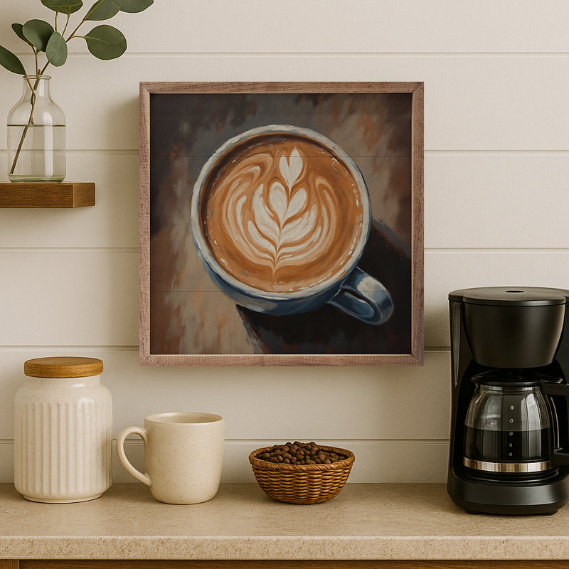 Art au latte, H 8 po x l 8 po