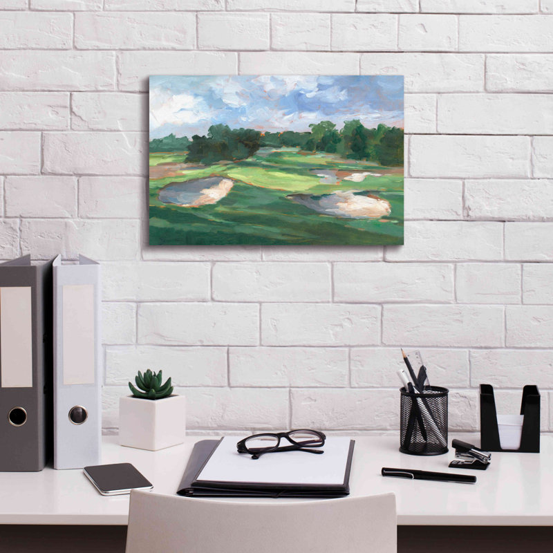 «Golf Course Study III» par Ethan Harper, art mural sur toile, H 12 po x l 18 po x P 0,75 po