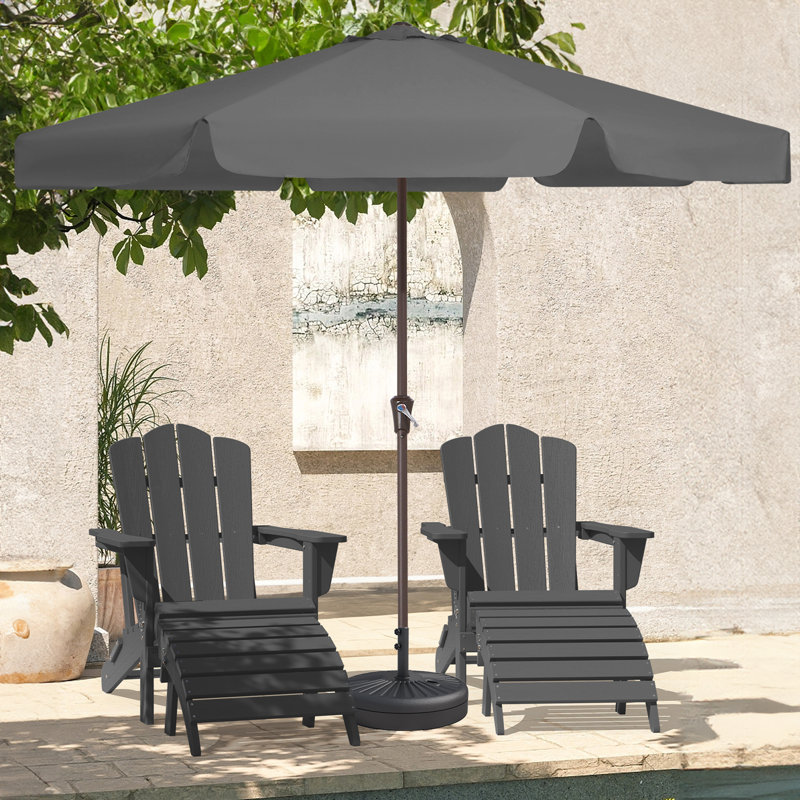 Parasol de marché pour patio extérieur, Gris, H 99,6 po x l 132 po x P 132 po