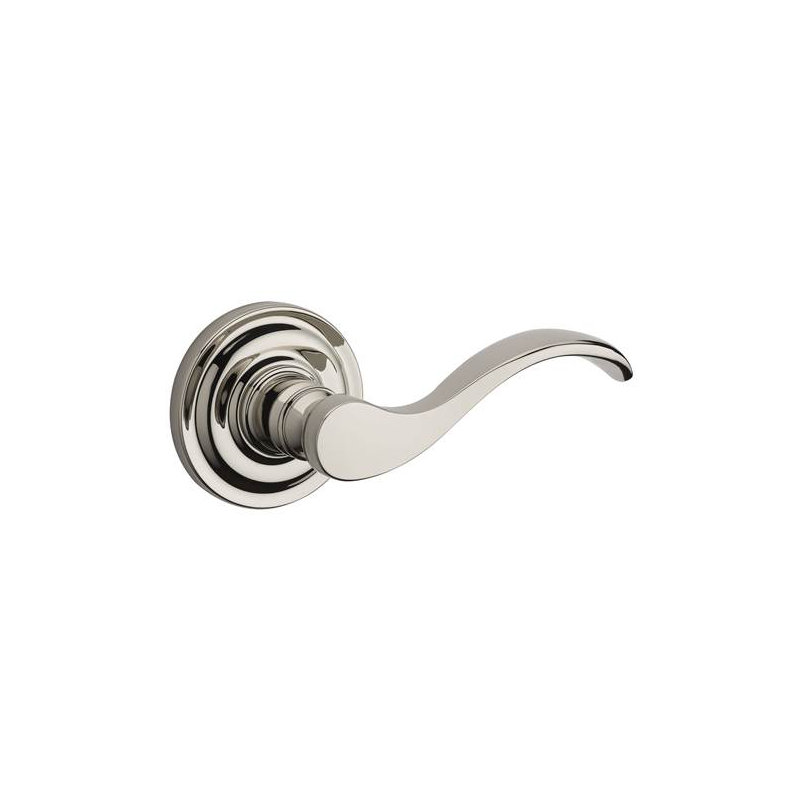 Curve Door Lever, Bright Nickel