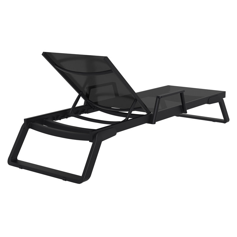 Chaise longue d'extérieur Genelda, Noir