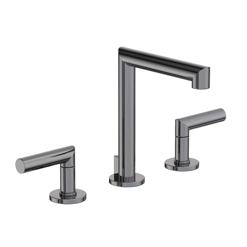 Kirsi Widespread Bathroom Faucet with Drain Assembly, Midnight Chrome