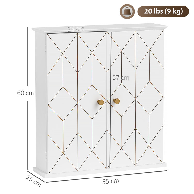 Wall Mounted Bathroom Cabinet, Bathroom Medicine Cabinet With 2 Doors,
