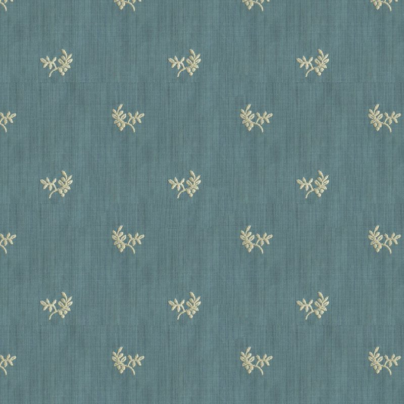 Les Alizes Bayberry Strie 100% Cotton Fabric, Oxford Blue