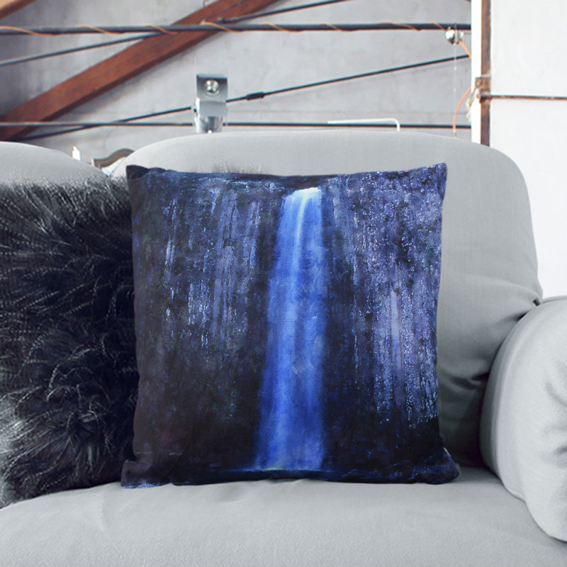 Waterfall at Dusk Scatter Cushion, 40cm H x 40cm W x 15cm D, Black