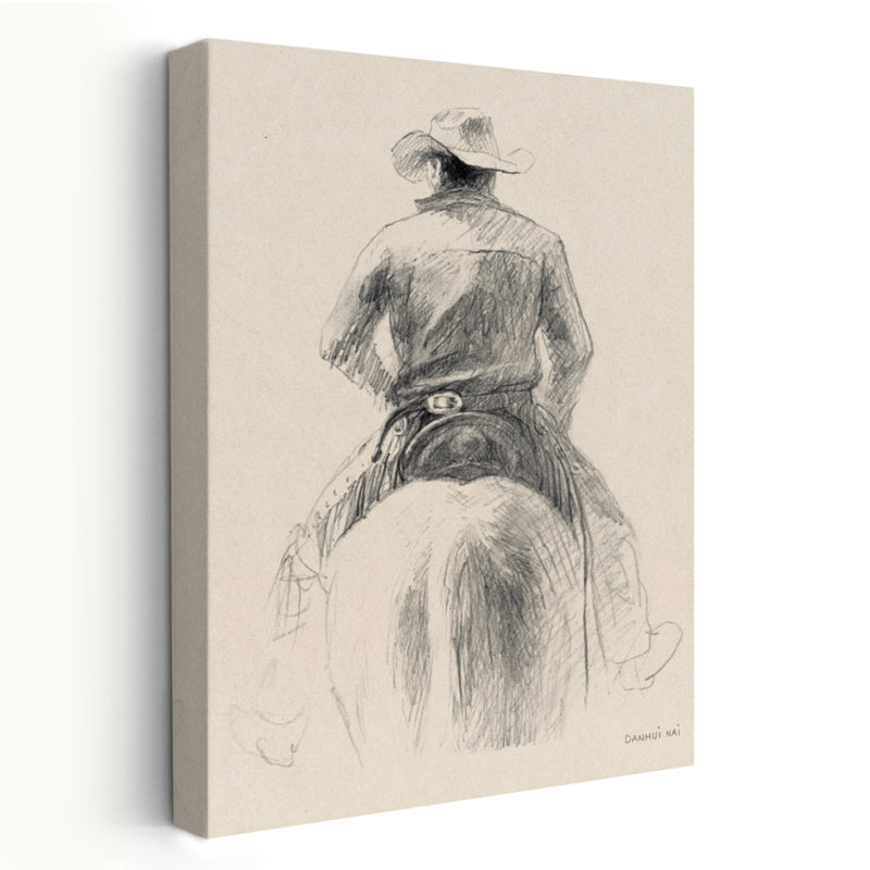 Animaux et maison de cowboy sur la plage II, art, H 24 po x l 16 po