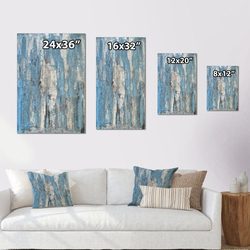 Art moderne gris et bleu II 2FL47722, H 20 po x l 12 po x P 1 po