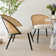 Ensemble de 2 fauteuils d'appoint rembourrés en rotin de 21,5 po de large